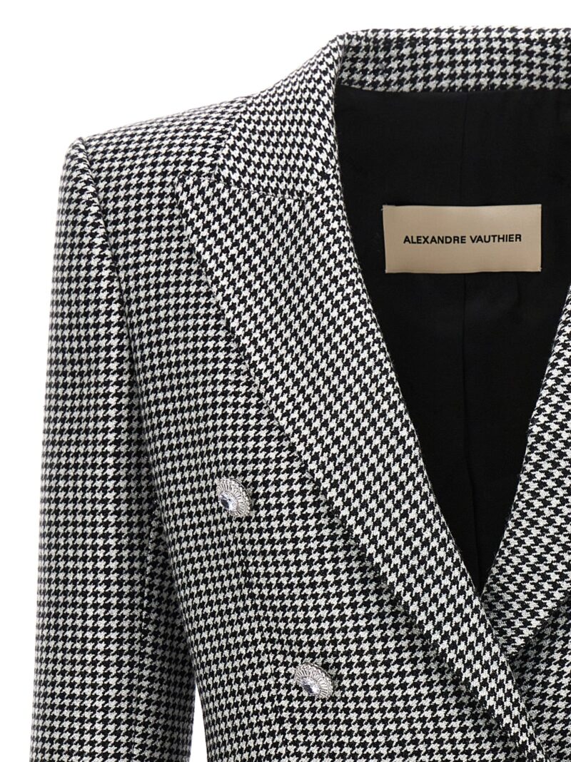 Double-breasted houndstooth blazer Woman ALEXANDRE VAUTHIER White/Black