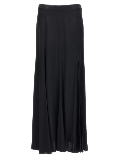 Long satin skirt TWIN SET Black
