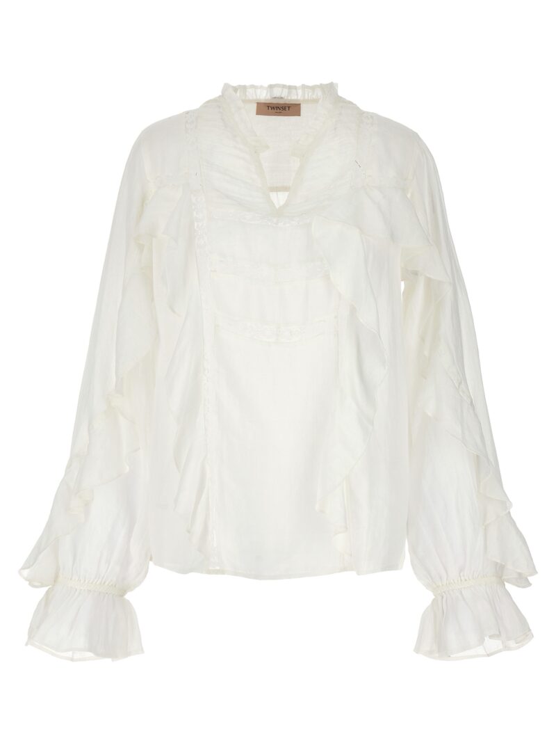 Embroidery ruffle blouse TWIN SET White