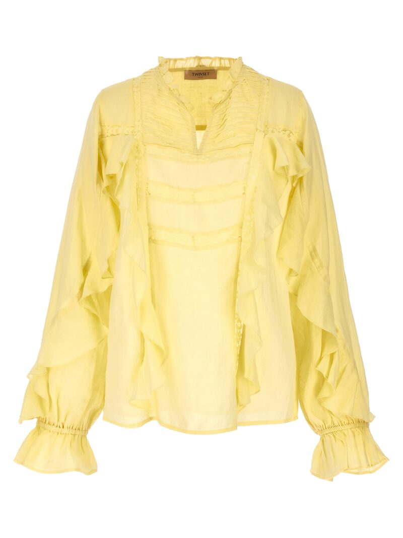 Embroidery ruffle blouse TWIN SET Yellow