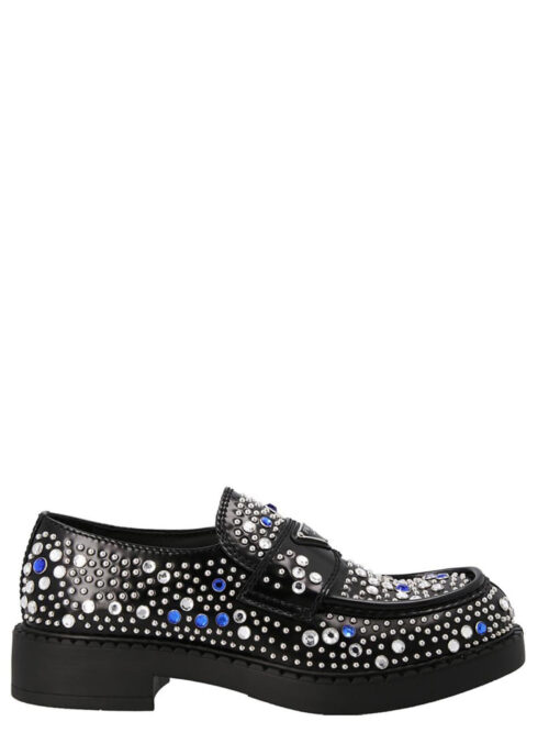 Sequin stud loafers PRADA Black