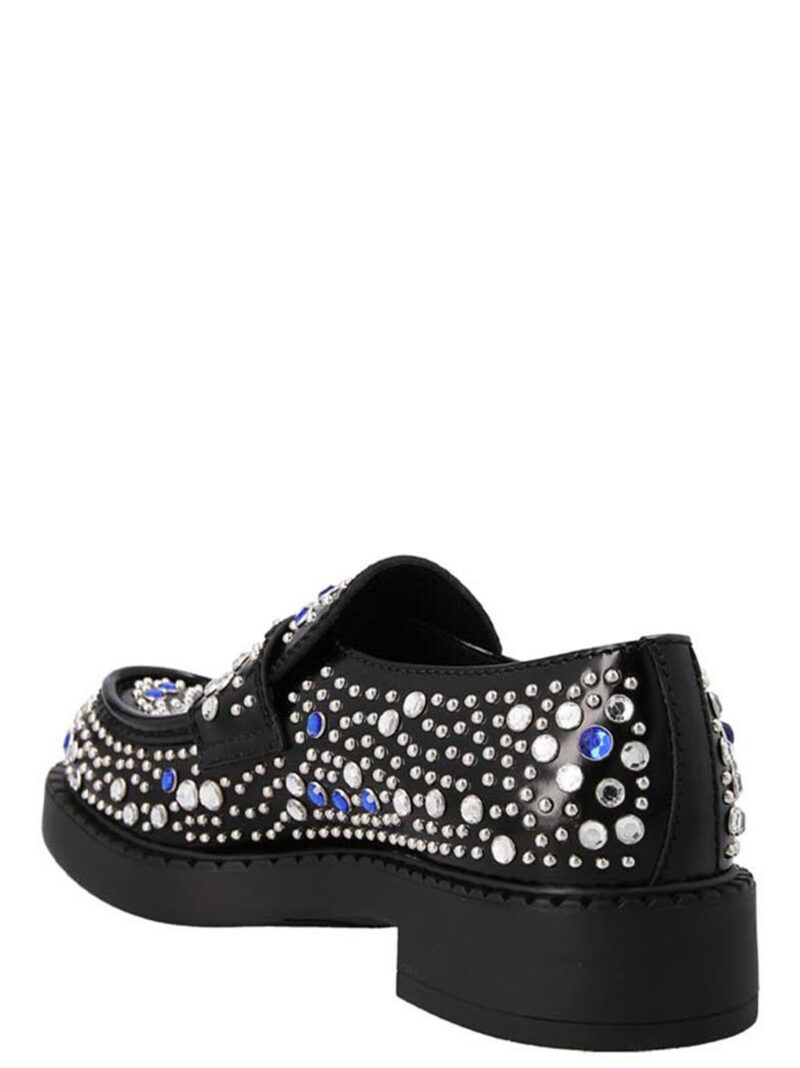 Sequin stud loafers Man PRADA Black