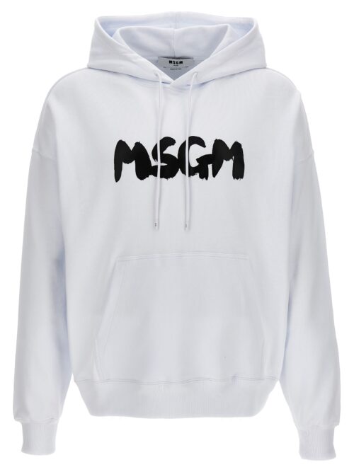 Logo print hoodie MSGM White/Black