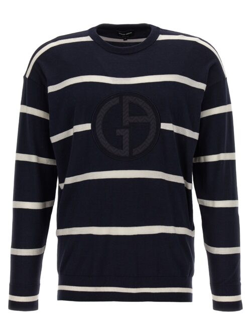 Logo embroidery sweater GIORGIO ARMANI Blue