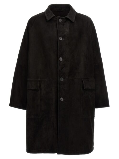 Suede coat SALVATORE SANTORO Black