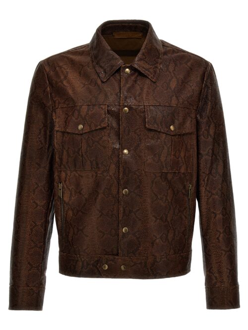 Reptile print jacket SALVATORE SANTORO Brown