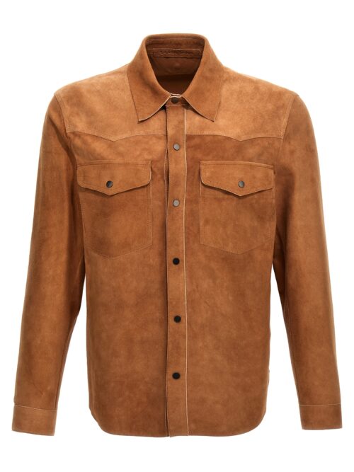 Suede overshirt SALVATORE SANTORO Beige