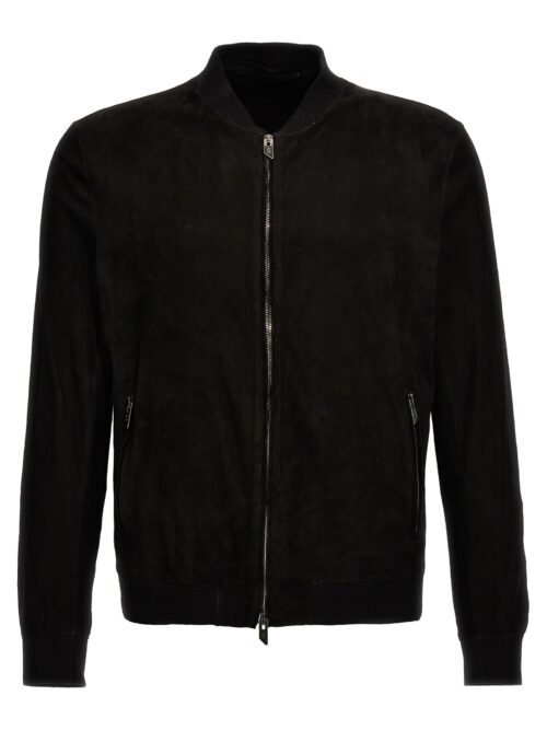 Suede bomber jacket SALVATORE SANTORO Black