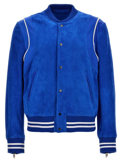 Suede bomber jacket SALVATORE SANTORO Blue