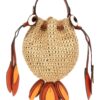 'Raffia Goldfish Mini' crossbody bag ANYA HINDMARCH Beige