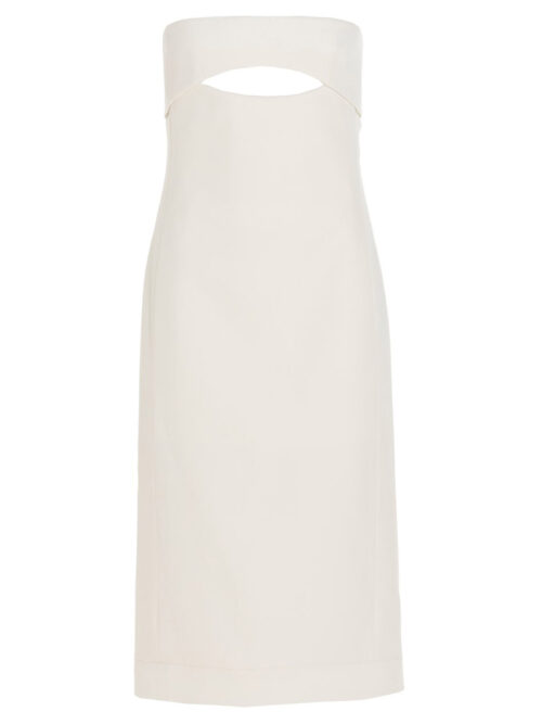 Cut-out midi dress SAINT LAURENT White