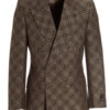'Horsebit Maxi' blazer jacket GUCCI Brown