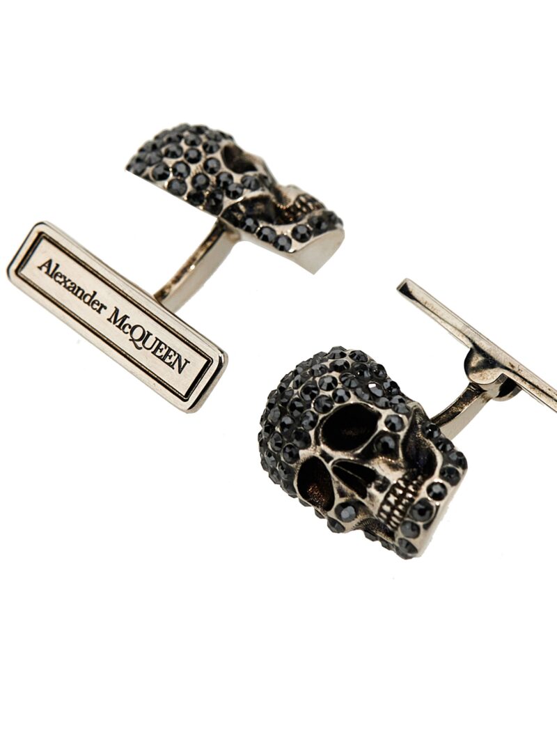 Crystal skull cufflinks Man ALEXANDER MCQUEEN Silver