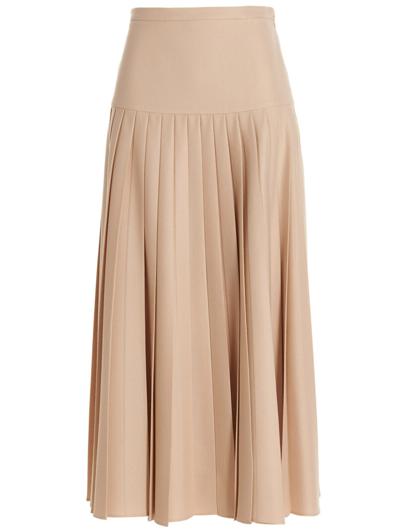 Pleated flannel skirt GUCCI Beige