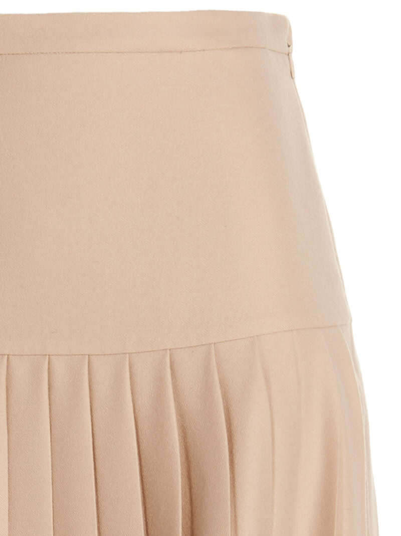 Pleated flannel skirt Woman GUCCI Beige