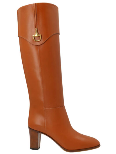 'mezzo horsebit' boots GUCCI Brown