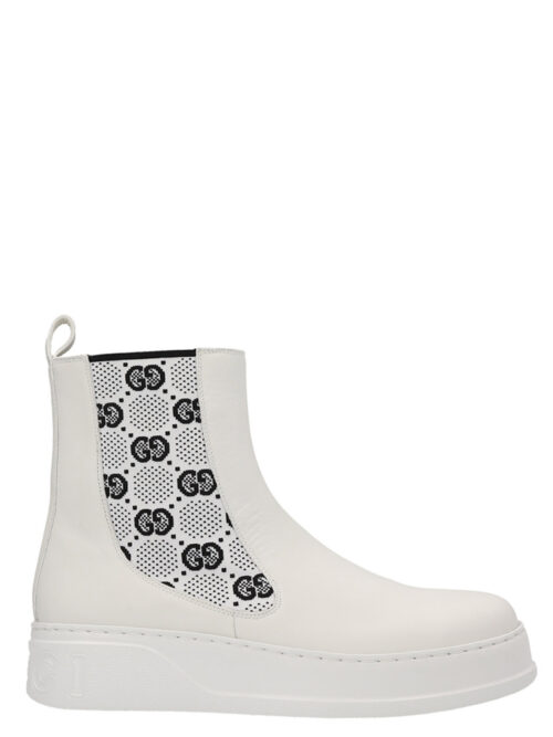 'GG' ankle boots GUCCI White/Black