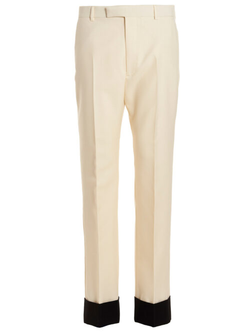 contrast edging pants GUCCI White/Black