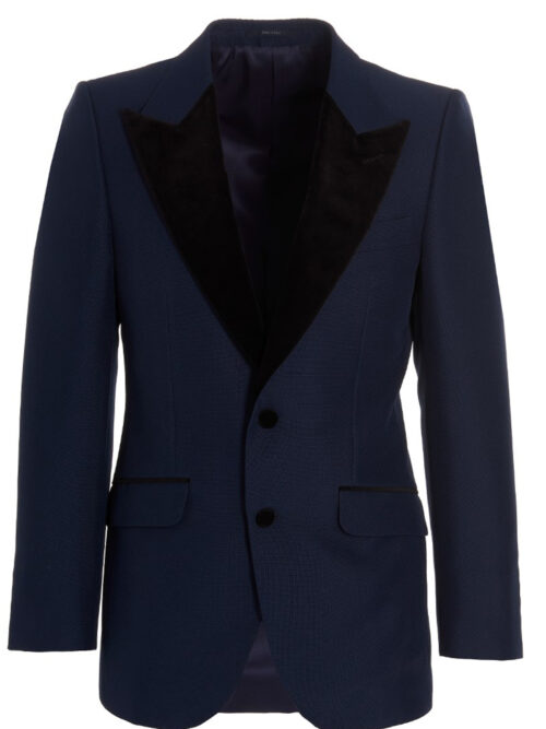 Velvet lapels blazer jacket GUCCI Blue