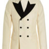 Mohair wool double breast blazer jacket GUCCI White/Black