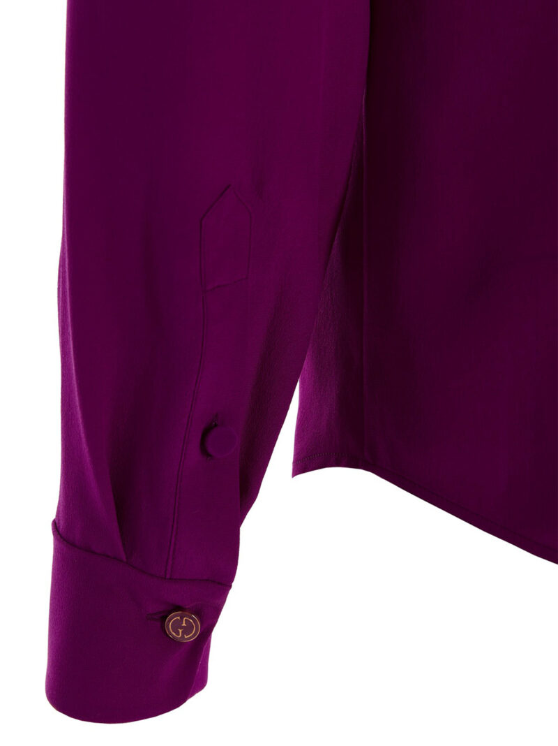 Crêpe de chine shirt 100% silk GUCCI Purple