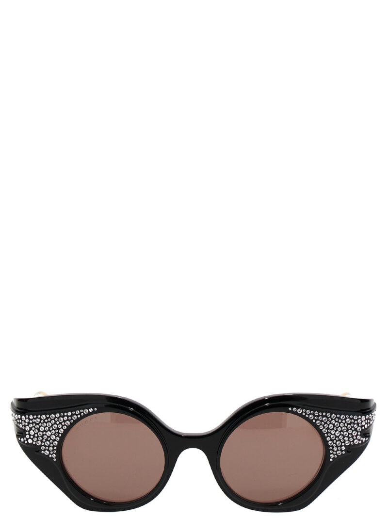 Cat eye sequin sunglasses. GUCCI Black
