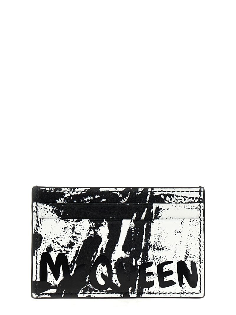 'Graffiti McQueen' card holder ALEXANDER MCQUEEN White/Black
