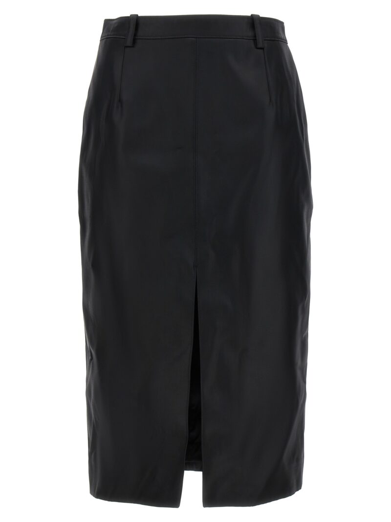 Shiny gabardine skirt SAINT LAURENT Black