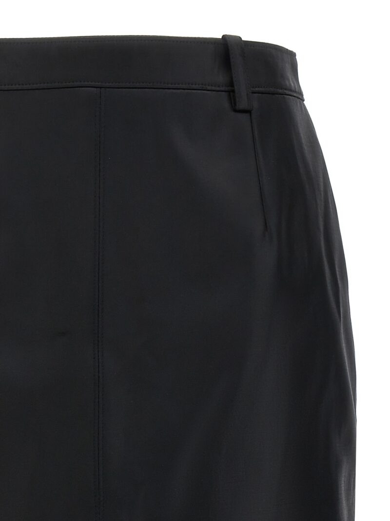 Shiny gabardine skirt Woman SAINT LAURENT Black