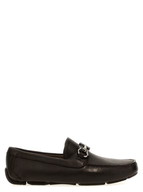 'Gancini' driver loafers FERRAGAMO Brown