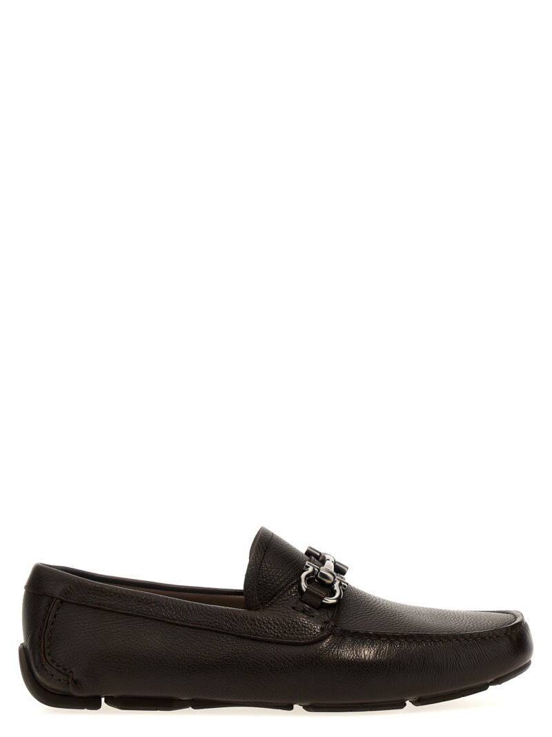 'Gancini' driver loafers FERRAGAMO Brown