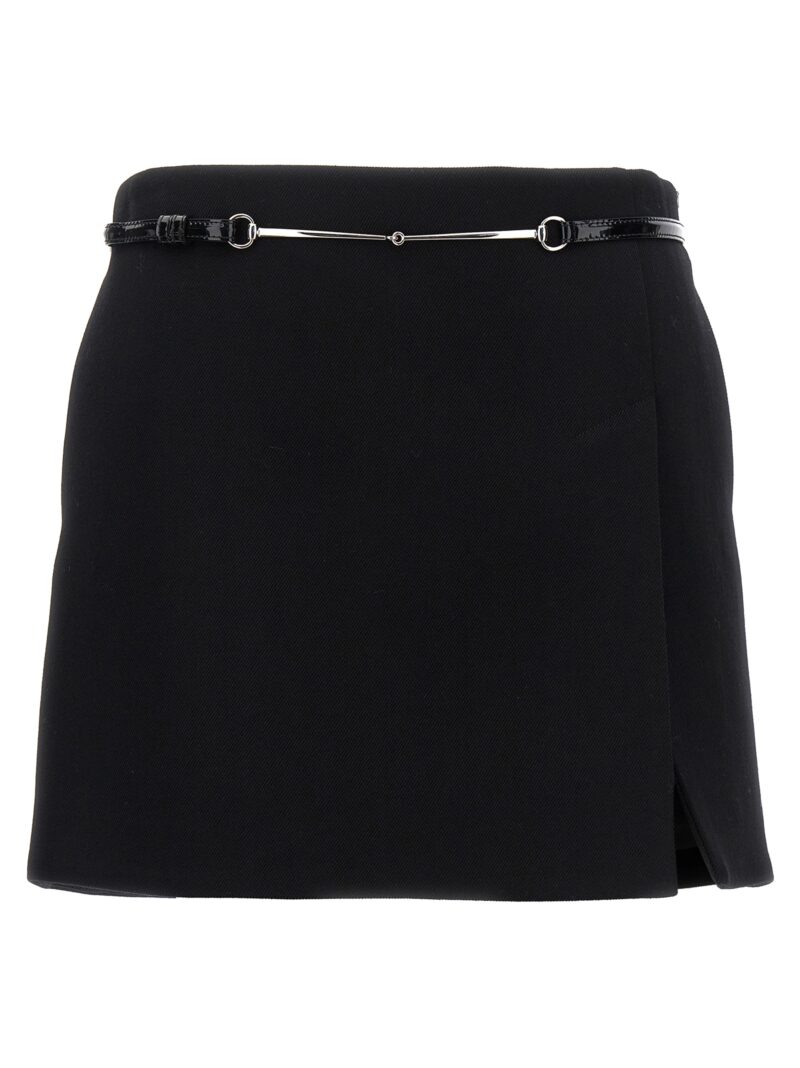 Clamp belt mini skirt GUCCI Black