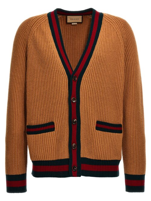 Web tape cardigan GUCCI Beige