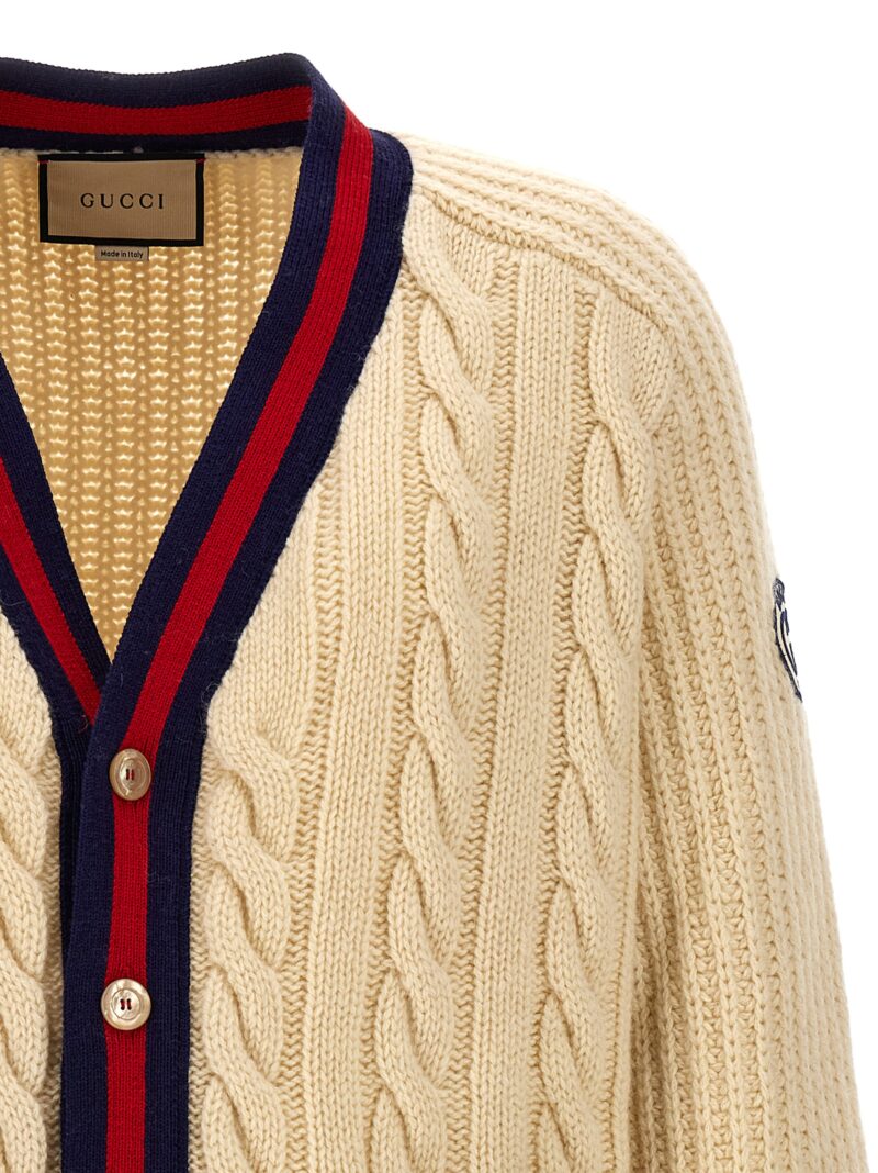 Web ribbon cardigan Man GUCCI Multicolor