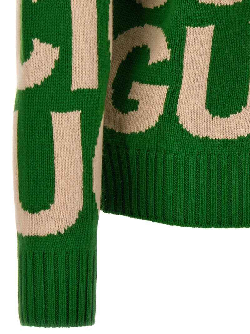 Logo sweater 100% wool GUCCI Green