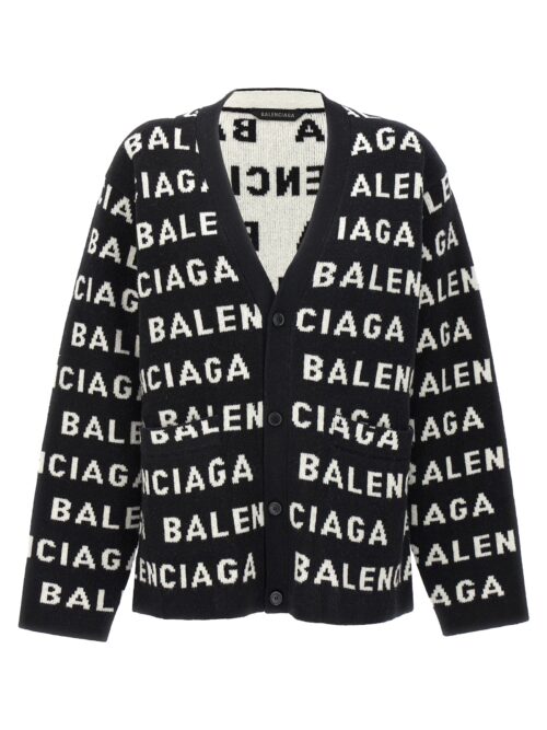 All-over logo cardigan BALENCIAGA White/Black