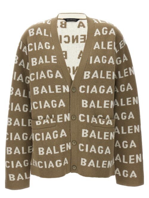 All-over logo cardigan BALENCIAGA Beige