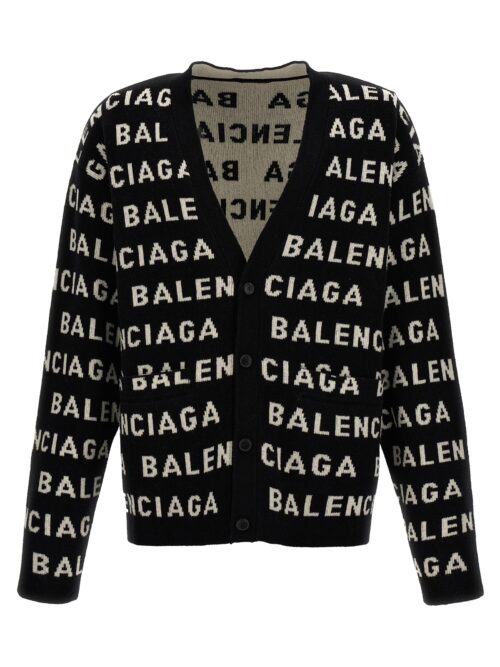 All-over logo cardigan BALENCIAGA White/Black