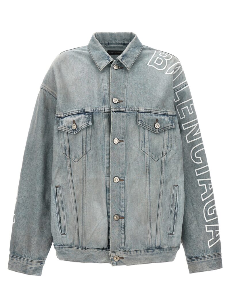 Logo embroidery denim jacket BALENCIAGA Light Blue