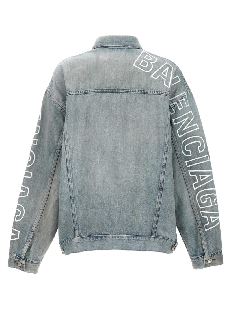 Logo embroidery denim jacket 767949TDW144016 BALENCIAGA Light Blue