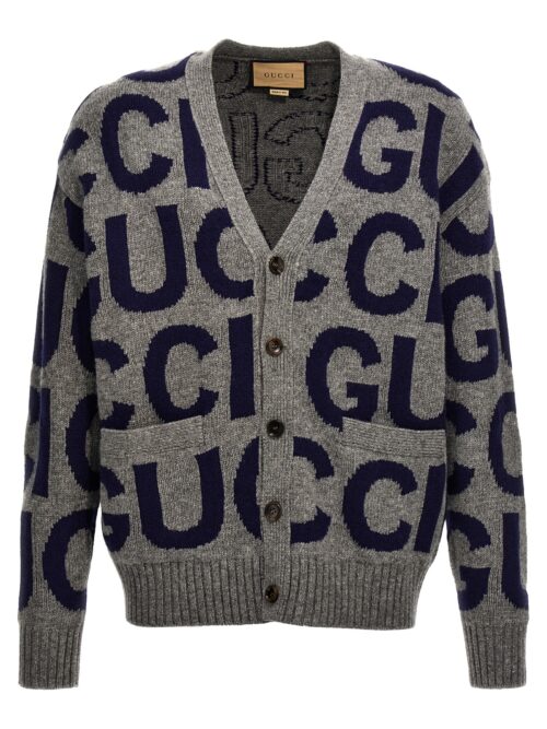 Logo cardigan GUCCI Gray