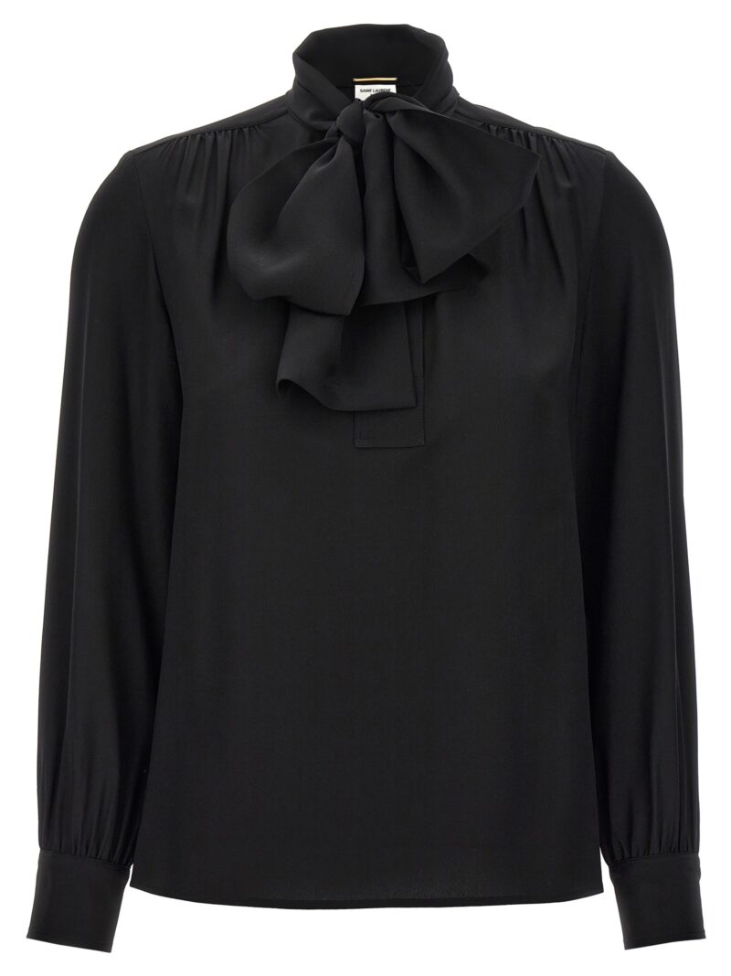 Lavalliere silk shirt SAINT LAURENT Black