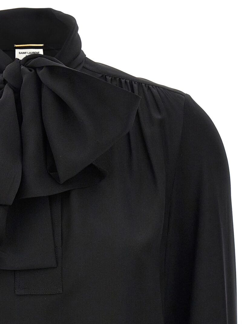 Lavalliere silk shirt Woman SAINT LAURENT Black