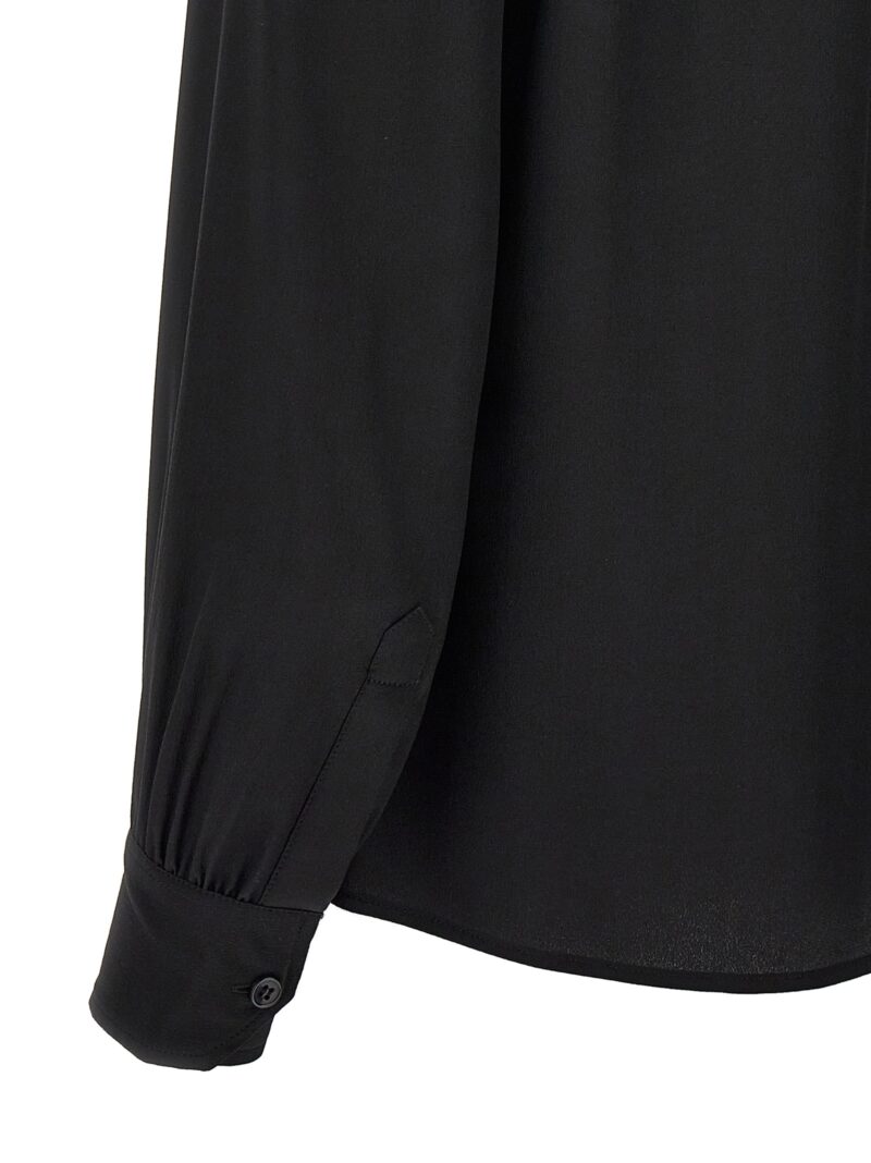 Lavalliere silk shirt 100% silk SAINT LAURENT Black