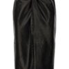 Ruched detail leather skirt SAINT LAURENT Black