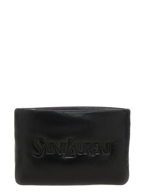 Logo leather wallet SAINT LAURENT Black