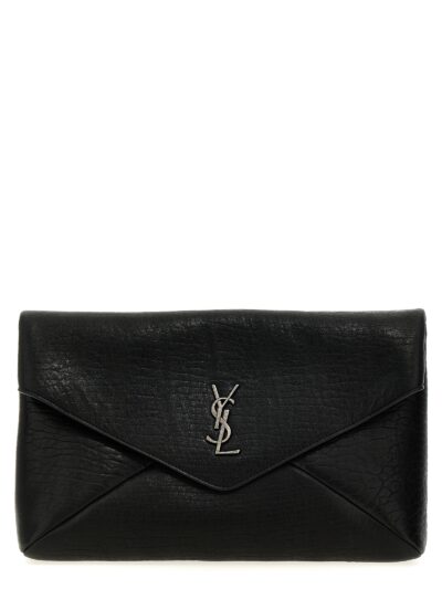 'Envelope Cassandre' large clutch bag SAINT LAURENT Black