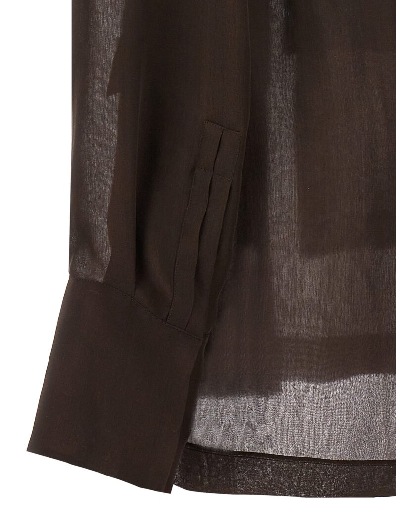 'Saharienne' dress 100% silk SAINT LAURENT Brown