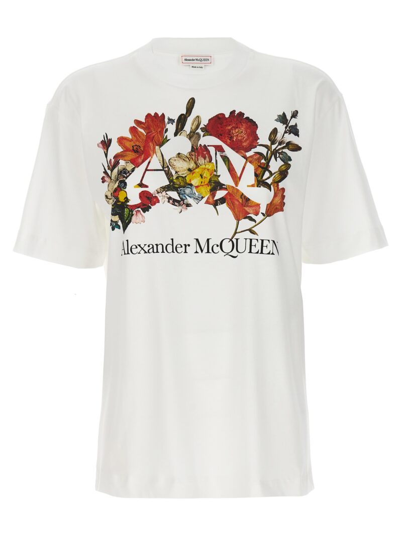 Dutch flower print t-shirt ALEXANDER MCQUEEN White