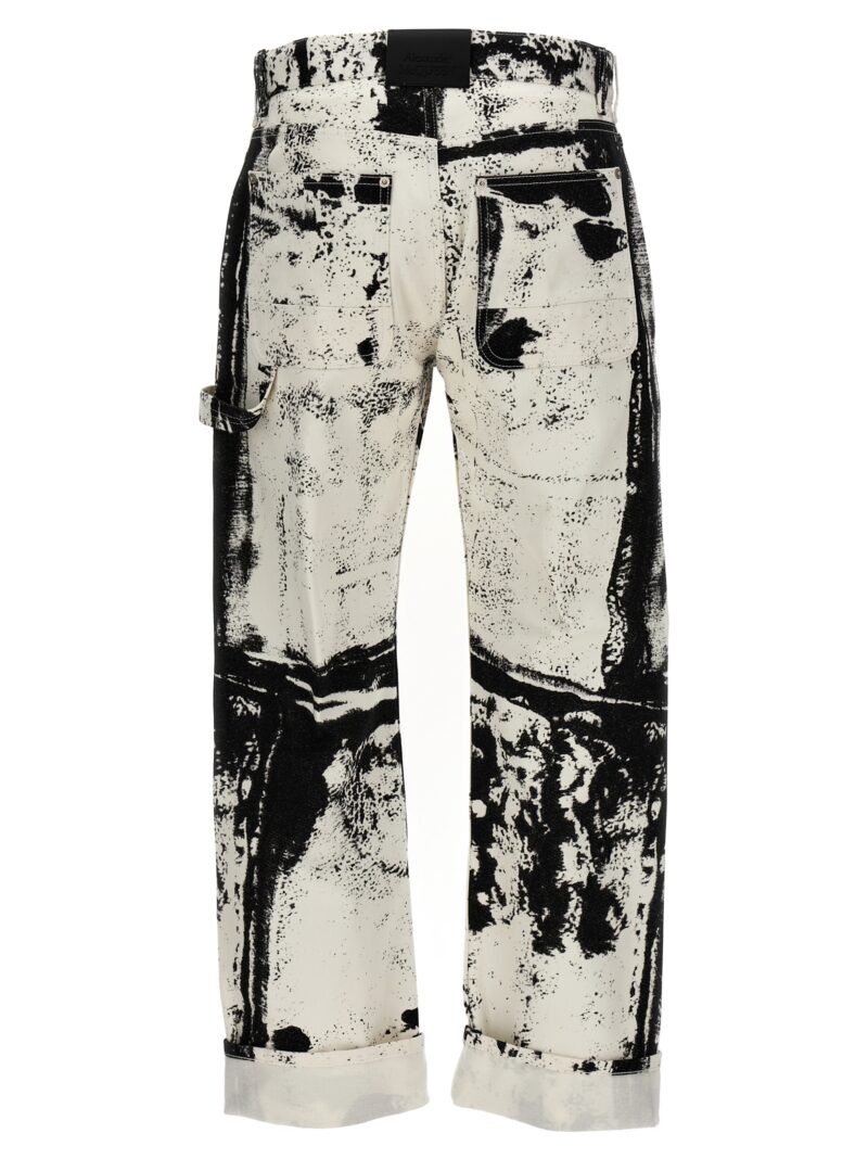 Fold print jeans 781778QYAAZ9080 ALEXANDER MCQUEEN White/Black